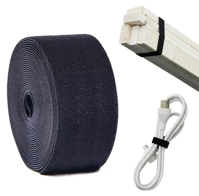 Klettband 5 cm x 5 m, zum Nähen, nicht klebend, schwarz