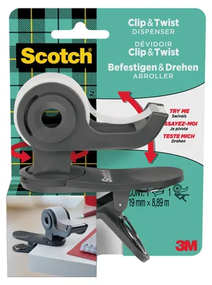 Produktbild von Scotch™ Clip & Twist Klebeband Abroller + Scotch® Magic™  Klebeband - 19mm×8,89m