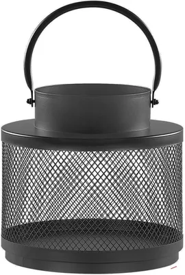 Obrázok produktu pre BELIANI Lampáš čierny kovový 24 cm minimalistický svietnik industriálny štýl dizajnový doplnok