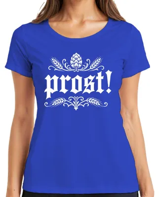 Zdjęcie produktu dla Prost! Festiwal piwa, , zabawa, spodnie skórzane, sukienka ludowa, damska koszulka, niebieska, rozmiar L