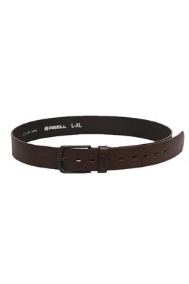 Produktbild von Reell Herren Ledergürtel All Black Buckle Belt , Größe:S/M, Farben:brown