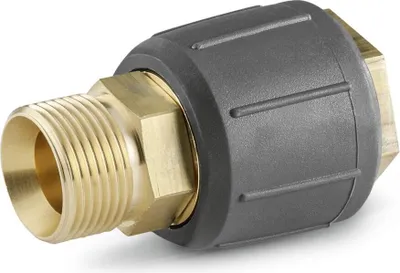 A close-up studio shot of a Kärcher adapter.