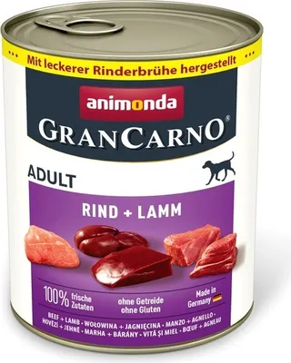 Zdjęcie produktu dla animonda GranCarno Original, Dorosły, Wołowina, Jagnięcina, 800 g, Bez cukru, Bez soi