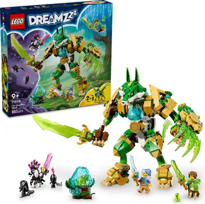 Produktbild von LEGO DREAMZzz 2in1 Fuchs-Wächtermech - Actionfigur, verwandelbar in Fuchskrieger - inkl. 3 Minifiguren und sammelbarer grüner Schatz-Kreatur - Geschenk für Jungen ab 9 Jahren – 71508