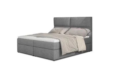 Obrázok produktu pre MOB, Manželská posteľ Boxspring 180 cm - Amebra (sivá) (s matracmi a úl. priestorom)