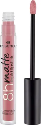 A bottle of pink liquid lipstick with its applicator wand.