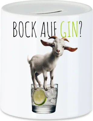 Produktbild von Bock auf Gin Verrückter Ziegenbock Spardose - Humorvolle Partyidee