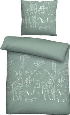Immagine prodotto di biancheria da letto in flanella biberna melange 0840520 TIERE colore: abete rosso, dimensioni: 1x 135x200 cm + 1x 80x80 cm