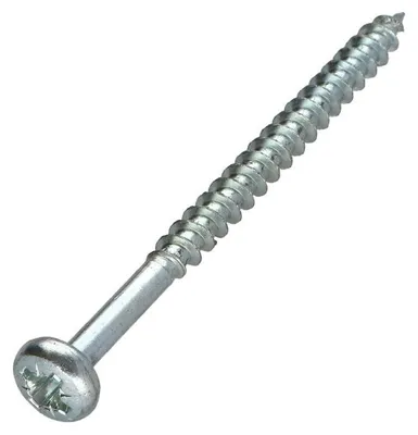 Produktbild von Spanplattenschrauben Rundkopf Pozi N°3 6X80 Mit Gewinde 48 Verzinkt