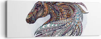 Produktbild von Bild auf Leinwand - Leinwandbild - Pferd Eleganz Grafik Kopf - 90x30cm - Wand Bild - Wanddeko - Leinwanddruck - Bilder - Kunstdruck - Wanddekoration - Leinwand bilder - Wandkunst - AB90x30-3088