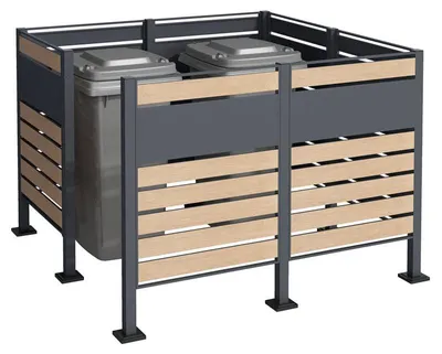 Produktbild von Mülltonnenverkleidung Mülltonnenbox 120 cm Garten Zaun Sichtschutz 7 Elemente