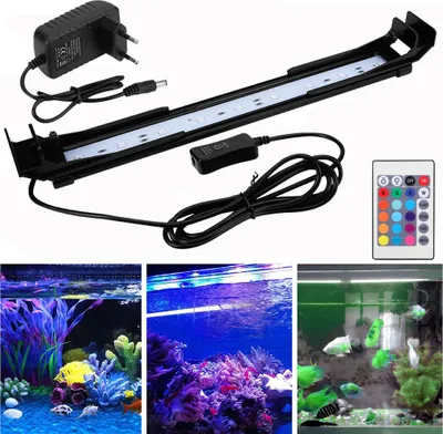 Produktbild von 32cm LED Aquarium Lampe Dimmbar RGB Tank Leuchte Versenkbare Aufsatzleuchte Aquarien Beleuchtung