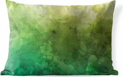 Produktbild von MuchoWow® Outdoor Kissen - Aquarell - Flecken - Grün - 50x30 cm - Wetterfest - Lounge Kissen - Sofa kissen - Wohnzimmer Dekoration