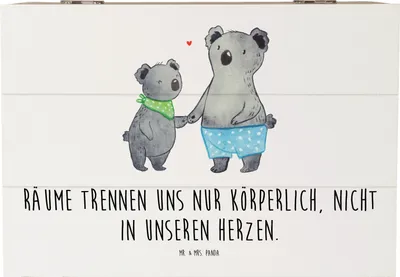 Produktbild von Mr. & Mrs. Panda Box Trennung von den Eltern 22 x 15 cm - Weiß - Geschenk, Trost, Truhe, Vertrauem, Kiste mit Deckel, Mutmacher, positive Energie, fotobox, Schatzkiste