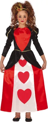 Produktbild von Königin Der Herzen Kostüm Märchenkönigin Karnevalskostüm World Book Day Zauberkleid Königin Kinderkostüm Fantasiekleid Kronenkleid Schwarzes Kleid, Größe: 140/146 Farbe: Rot