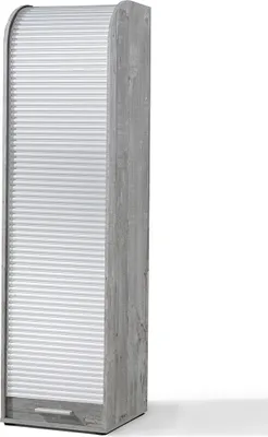 Produktbild von Rolloschrank Jalousienschrank Büoschrank Schrank Büro "Organizer I" Beton/weiß