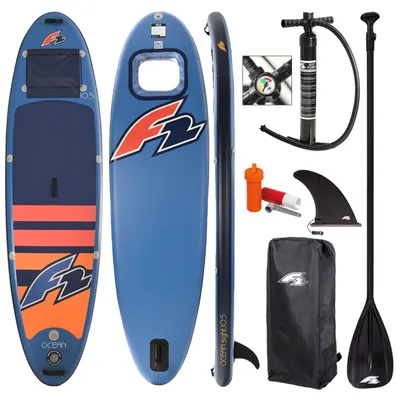 Produktbild von F2 Set Stand Up Paddle Board Ocean Sight Blau 10,5 + Basic Zubehör Paket