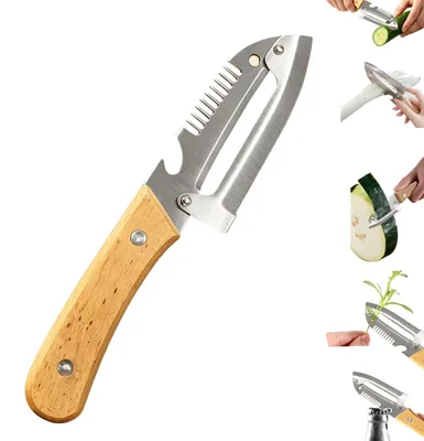 Productafbeelding van Multifunctionele schiller 5-in-1 - Met verschillende opzetstukken - Geschikt voor het schillen van aardappelen en groenten
