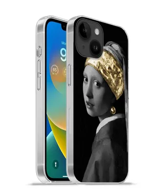 Produktbild von MuchoWow® Handyhülle Schutzhülle Hülle für Apple iPhone 14 - Softcase Mädchen mit einem Perlenohrring - Vermeer - Gold Silikon Softcase Handy Hülle - Mobiltelefonhülle