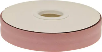 Produktbild von 20m Schrägband PolyBaumwolle unifarben 20mm breit gefalzt Einfassband Farbwahl, Farbe:altrosa