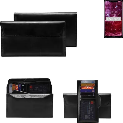 Produktbild von K-S-Trade Handy Hülle kompatibel mit Nokia 8.1 Schutz Hülle Tasche Schutz Case Handytasche Kunstleder schwarz, 1x