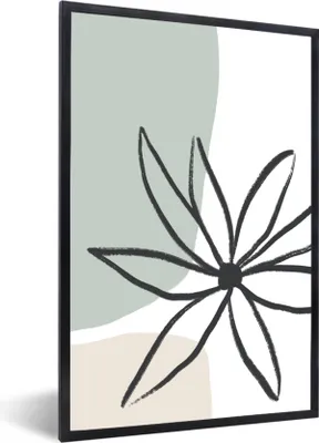 Produktbild von MuchoWow® Gerahmtes Poster Blume - Pastell - Minimalismus 20x30 cm - Poster mit Schwarzem Bilderrahmen Wandposter Rahmen Foto Bilder - Drucken - Bilder Poster im Rahmen