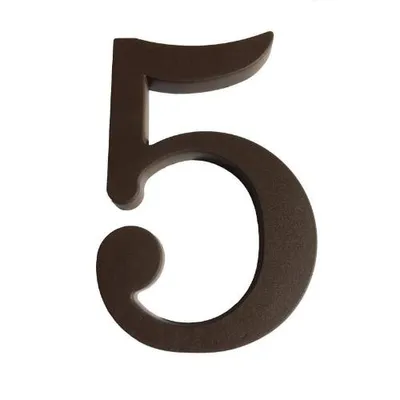 Obrázek produktu pro Číslo "5", 180 mm, hnědý plast