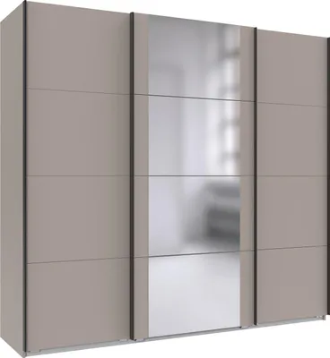 Produktbild von Schwebetürenschrank Bern Kleiderschrank 225x64x210cm Sahara grau Spiegel (18759)