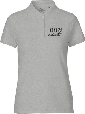 Produktbild von Huuraa Damen Polo Shirt Gera verliebt S Sport Grey Bio Baumwolle Fairtrade Poloshirt Geschenkidee