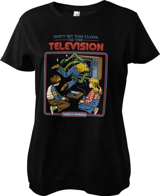 Produktbild von Don't Sit Too Close To The Television Girly Tee - Large - Black