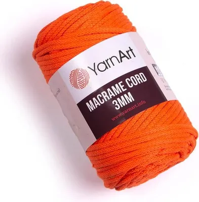 Obrázek produktu pro Yarn Art Macrame Cord 3 mm 85 m 800 Orange Šňůra