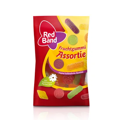 Produktbild von Red Band Fruchtgummi Assortie buntes Englisches Weingummi 100g