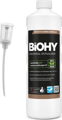 Produktbild von BiOHY Universal Entkalker + Dosierer, Entkalker flüssig, Kalkentferner, Kalklöser, 1 l