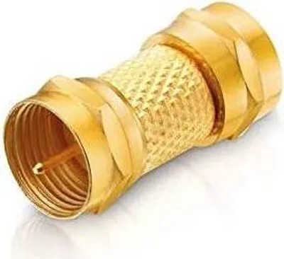 Produktbild von conecto F-Verbinder, F-Kupplung, F-Stecker auf F-Stecker, Adapter zur Verlängerung von Antennen-Kabel / Koaxial-Kabel, vergoldet