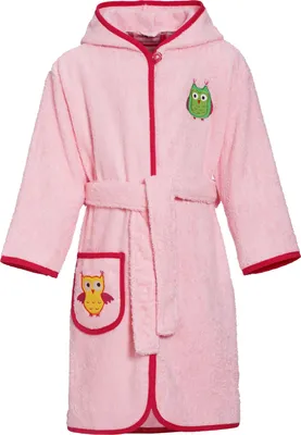 Produktbild von Playshoes Frottee-Bademantel Eule, in rosa, Größe 110/116