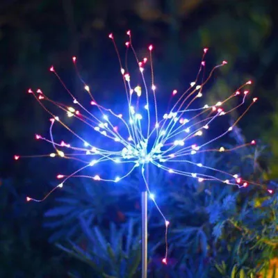 Produktbild von LED Solarleuchte Solarleuchten für Außen Garten Deko, 2 Stück Wasserdicht Solarlampen, Solar LED Feuerwerk Licht mit 2 Beleuchtungsmodi