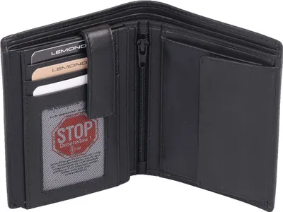 Produktbild von RFID-Ausleschutz Herrenbrieftasche, Leder, schwarz