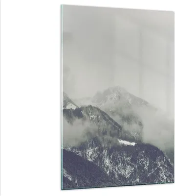 Produktbild von Bilder auf glas - Einteilig - Berge Wald Nebel - 80x120cm - Glasbilder - Wandbilder - Bilder - zum Aufhängen bereit - Wanddekoration aus Glas - Glas Bilder - Wandbild auf Glas - GPA80x120-4270