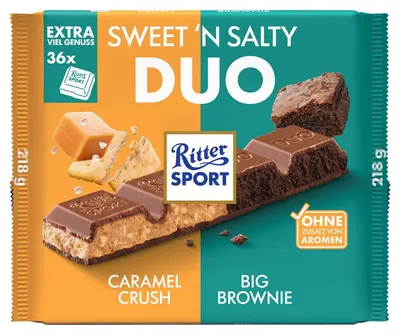 Obrázok produktu pre Ritter Sport Sladké a slané Duo s karamelom a maslovými sušienkami 218g