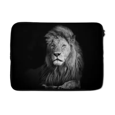 Produktbild von MuchoWow® Laptop Hülle 14 ZollWildlife - Löwe - Schwarz - Weiß Laptoptasche - Laptoptasche - Stoßsicher - Schutzhaube