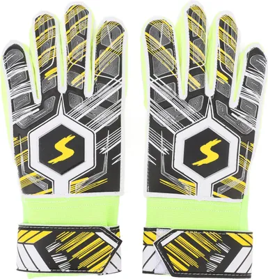 Obrázok produktu pre 1 Paar Kinder Fußballhandschuhe Latex Kollisionswiderstand Fußball -Torhüter für Grip Finger Guv Gelbgröße 5