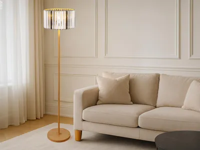Produktbild von NOWA Stehleuchte Metall holzoptik, 1x E27