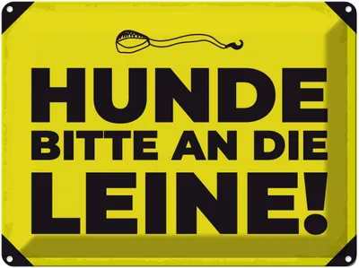 Produktbild von vianmo Blechschild 30x40 cm Hunde bitte an die Leine Warnschild Hinweisschild Sicherheit Vorsicht