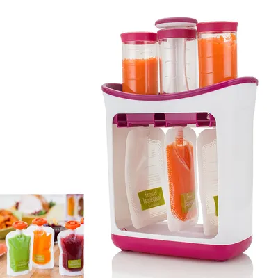Produktbild von Fruchtpüreespender, Babynahrungsset, sicheres Material, leicht zu reinigen, quantitative Verpackung, multifunktionale Anwendung in mehreren Szenen