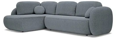 Immagine prodotto di Divano angolare con funzione letto e spazio contenitivo, modello Olemo, lato sinistro, colore grigio antracite