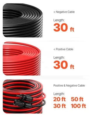 Obrázek produktu pro Prodlužovací kabel pro solární systémy, měď 10 AWG, dvoužilové provedení, 30 stop (v páru)