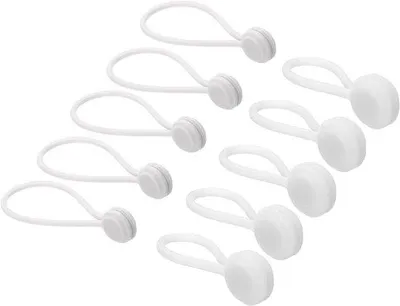Immagine prodotto di Fermacavi magnetici, riutilizzabili, per la casa e l'ufficio, bianchi