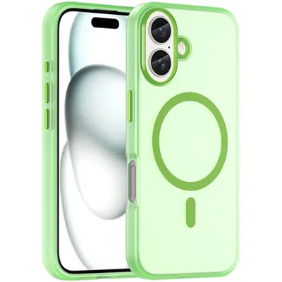 Produktbild von Mobigear Shockproof iPhone 16 MagSafe Hülle Flexibles TPU Backcover - Grün