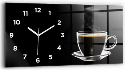 Produktbild von Wallfluent Wanduhr – Stilles Quarzuhrwerk - Uhr Dekoration Wohnzimmer Schlafzimmer Küche - Zifferblatt - weiße Zeiger - 60x30 cm - Schwarzer Kaffee