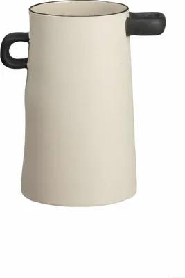 Produktbild von ASA Selection rayu Vase Natur, Blumenvase, Dekovase, Steinzeug, Beige / Schwarz, H 21.5 cm, 84003130